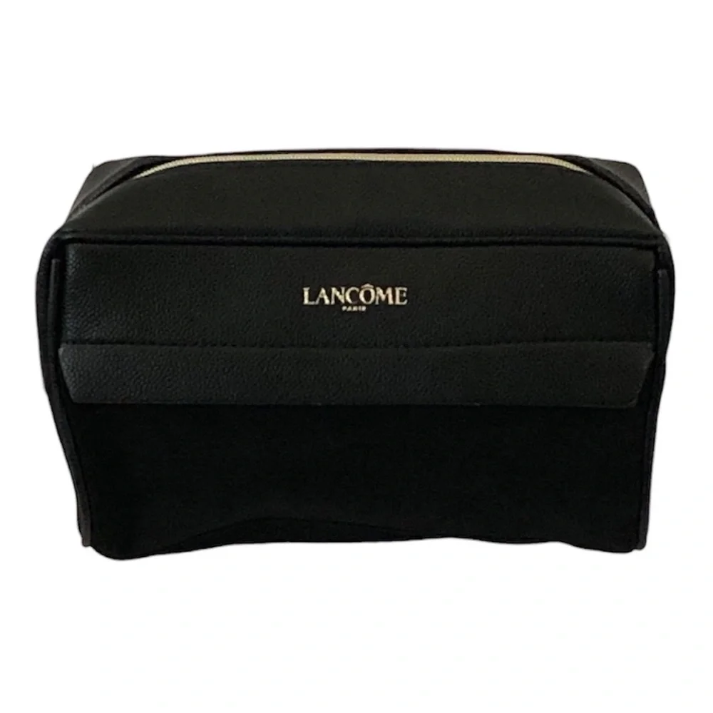 Lancome Black Faux Suede Cosmetics Bag / Case